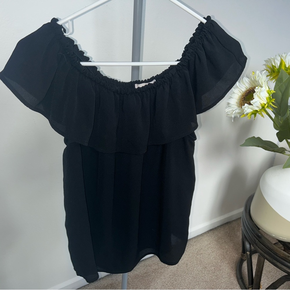 Black off the shoulder blouse!